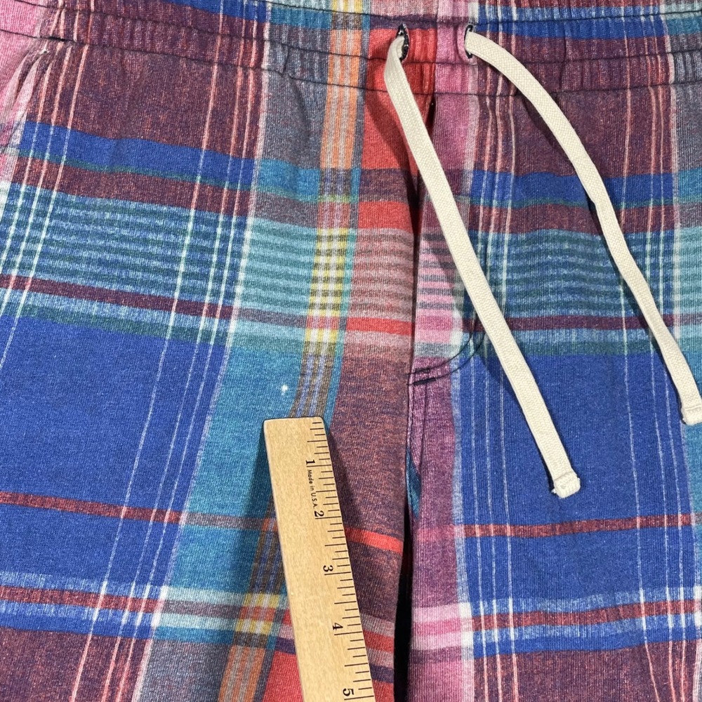 Polo Ralph Lauren Mens Small Plaid Fleece Shorts Multicolor Drawstring Pony Logo - Picture 5 of 11